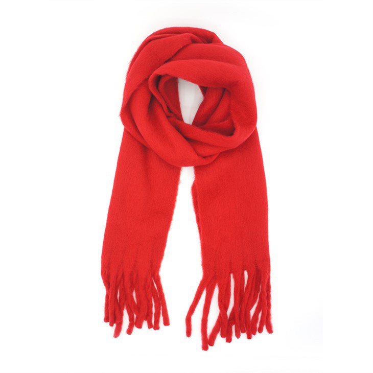 Bright Red Poly Scarf
